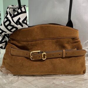 Marc Jacobs Copper Suede Dakota Satchel Brown Suede Belt-Accent Women’s Purse